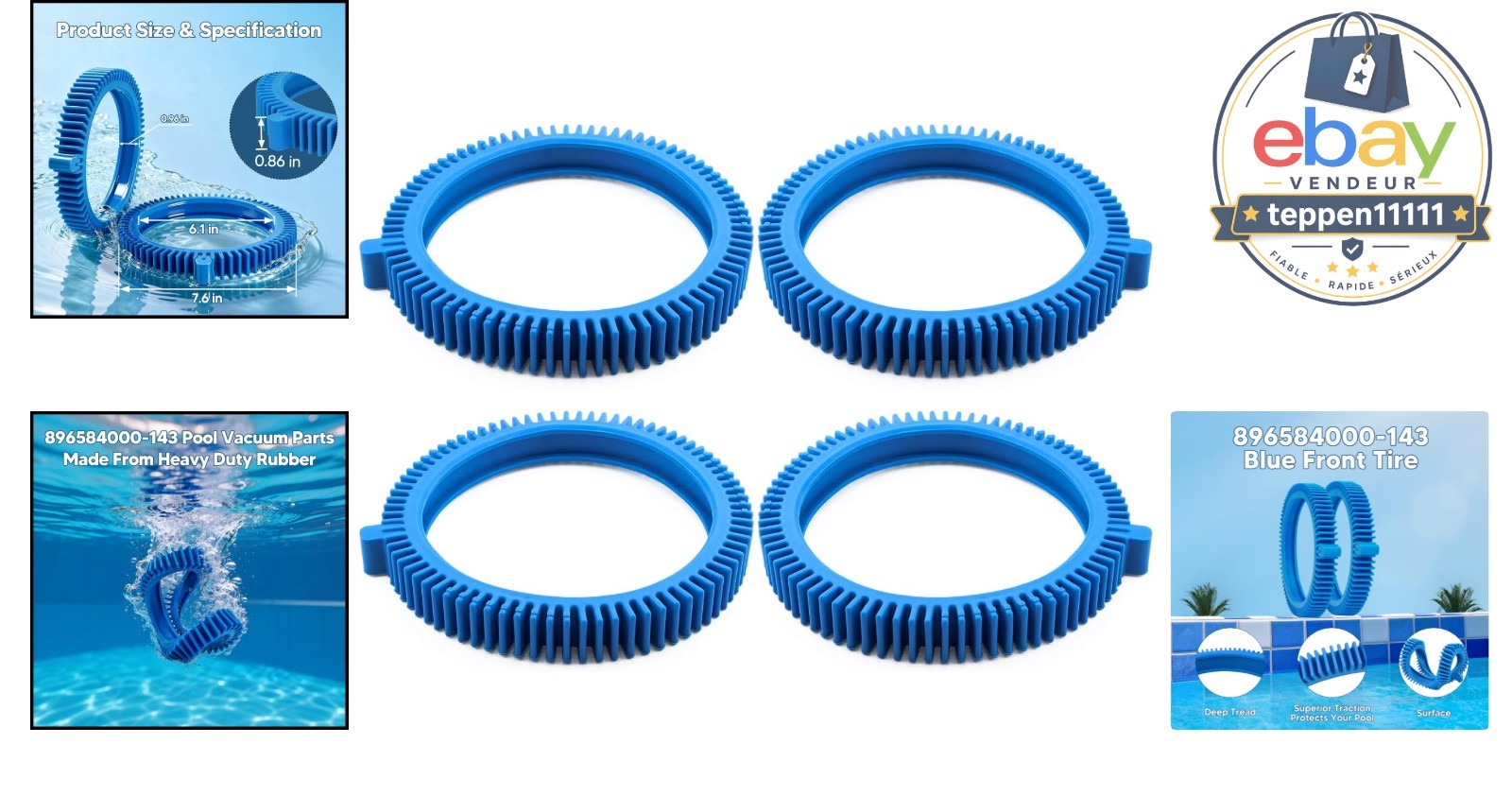 Blue Front Tire Kit 896584000-143 Pack of 4