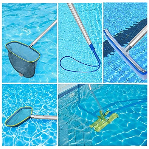 Professional 15 Foot Swimming Pool Pole Telescopic Aluminum Fits Pool 15 feet