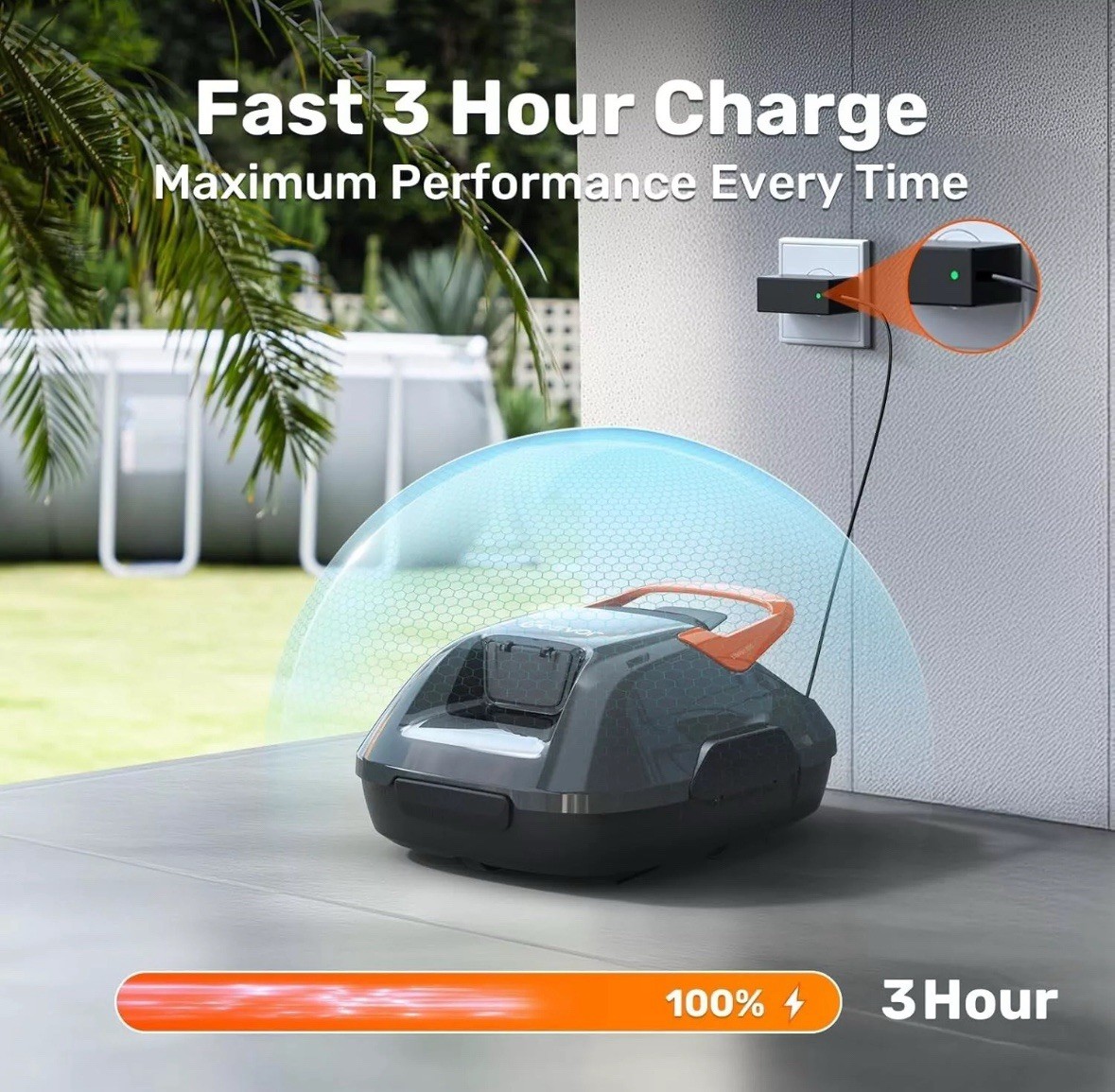 Gosvor LiteVac 800 PRX1S Portable Cordless Robotic Automatic Pool Cleaner