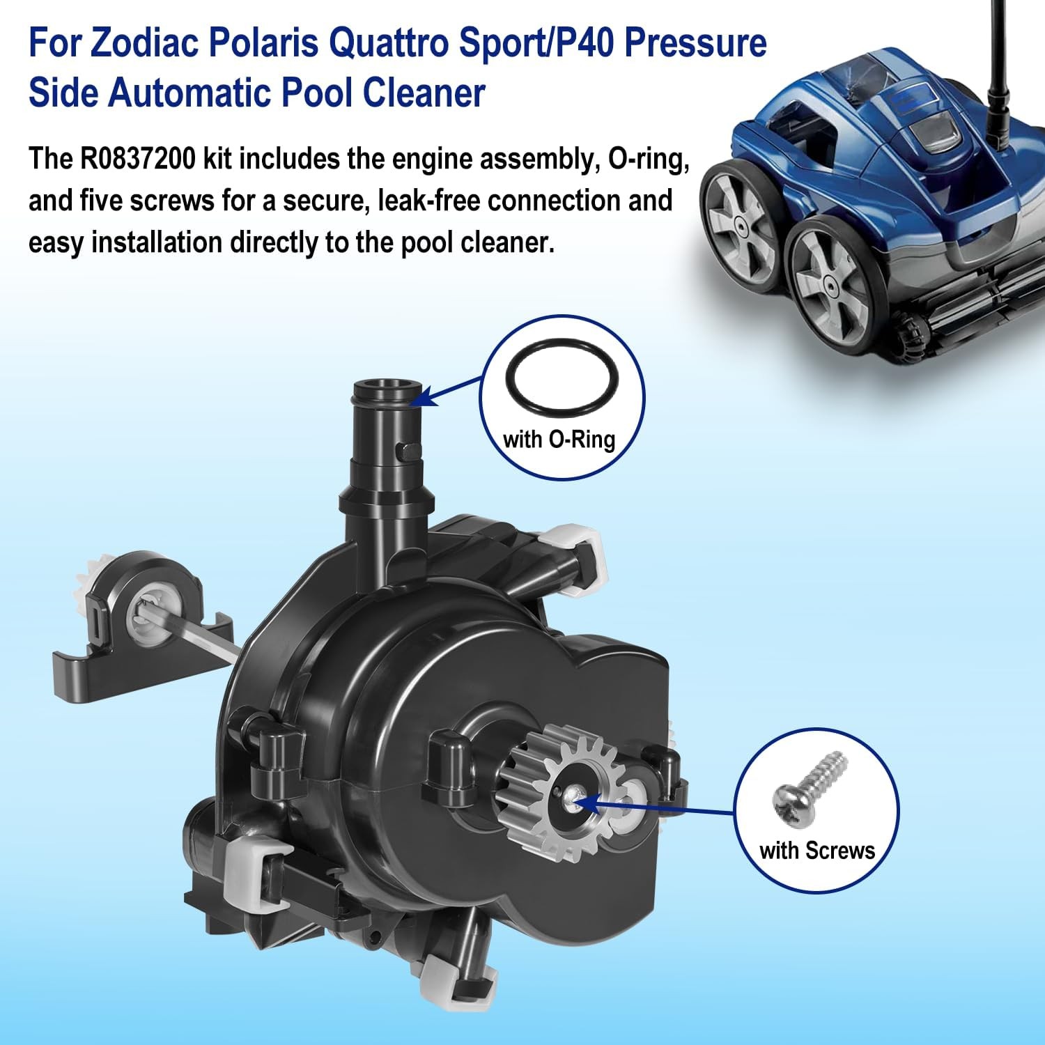 for Zodiac Polaris R0837200 Quattro Sport Pressure Side Automatic Pool Cleaner