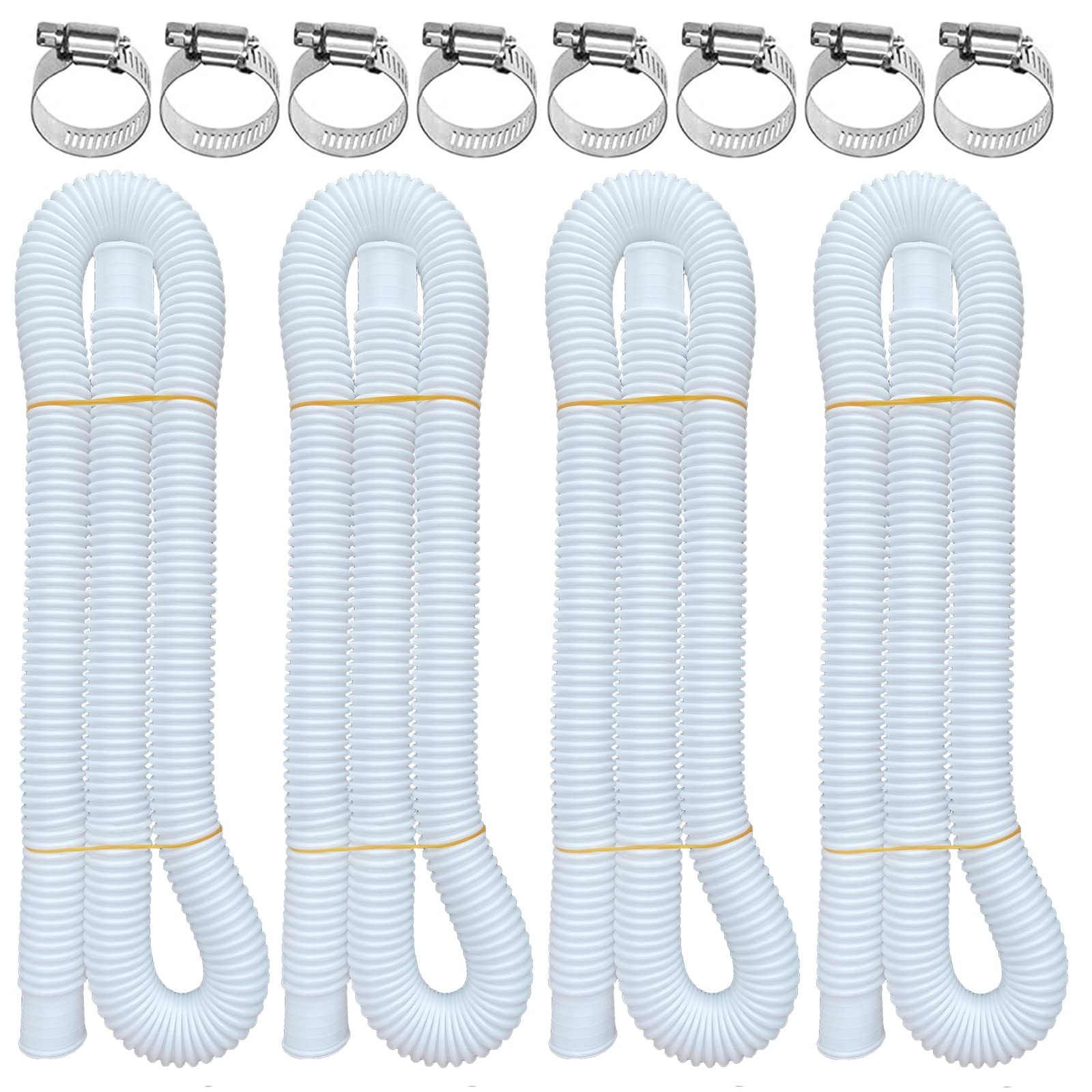Pool Hoses for Above Ground Pools, 4 Pack 1.25 x 59 Inch 1.25*59inches, White