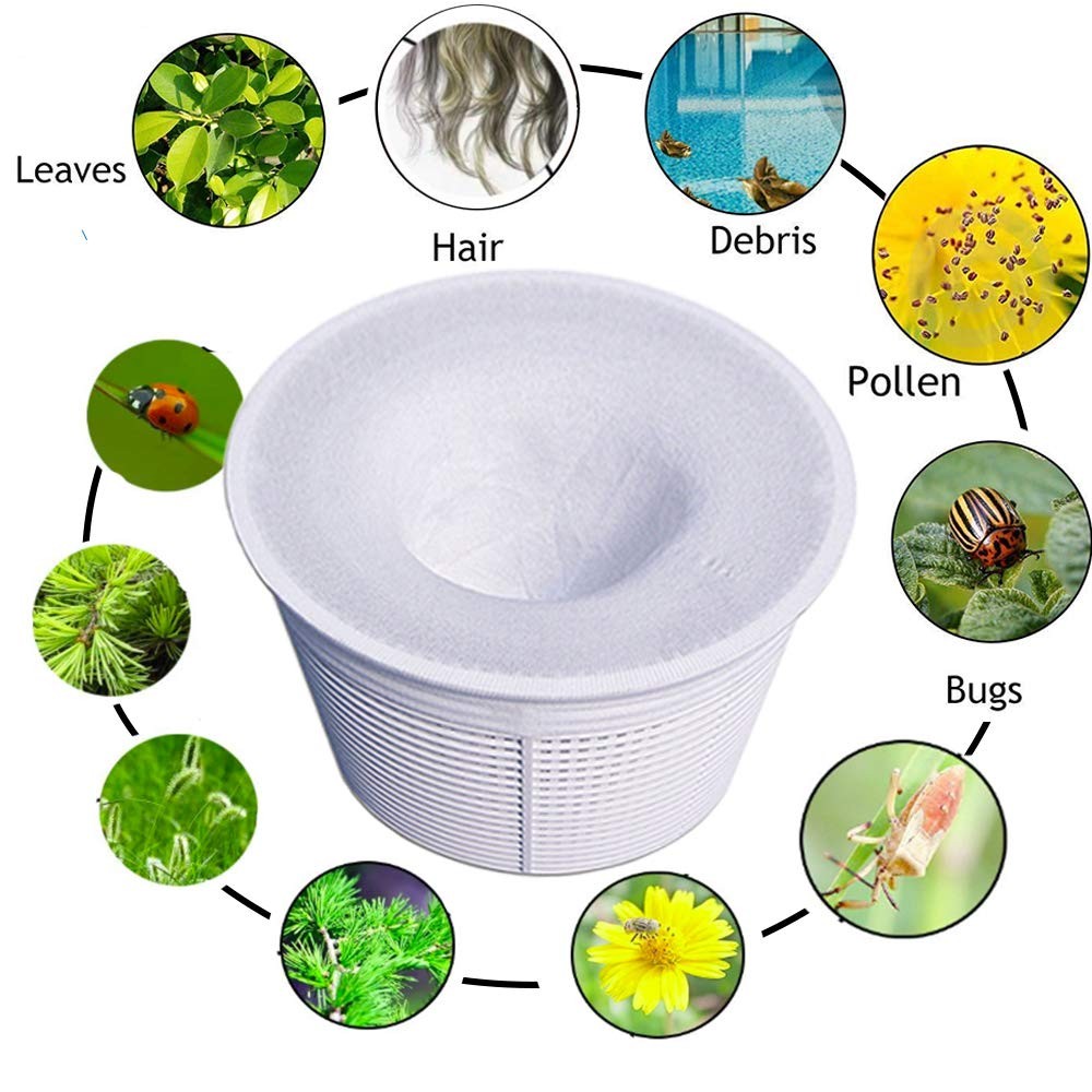 100 Pack Reusable Pool Skimmer Socks for Filters and Spa Baskets