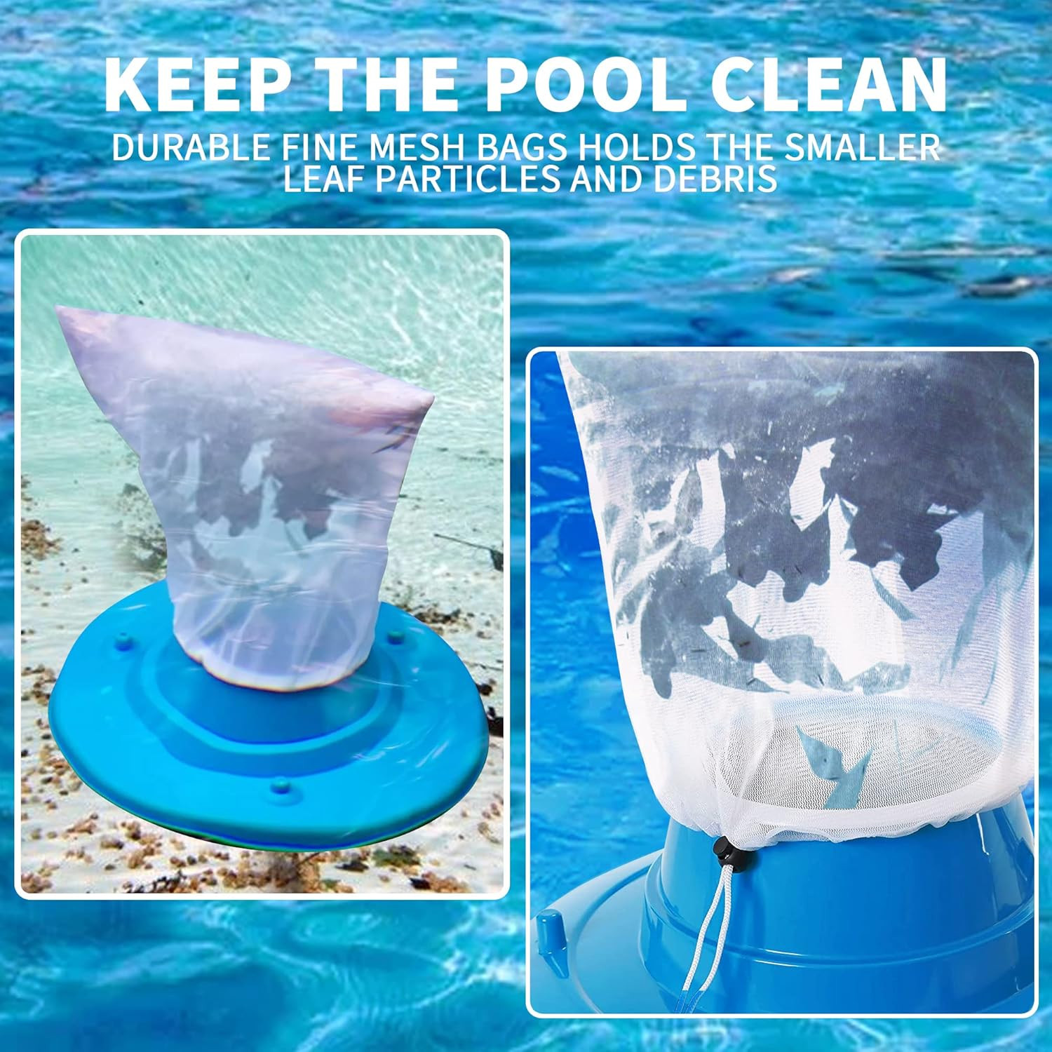 6Pack 24 * 16 » Pool Fine Mesh Filter Bags for Leaf Vacuum Pool Cleaners,Pool