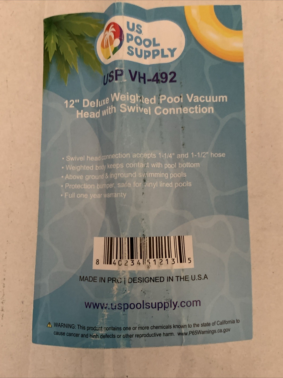 U.S. Pool Supply Deluxe Weighted Pool Vacuum Head, Protection Bumper, Liners