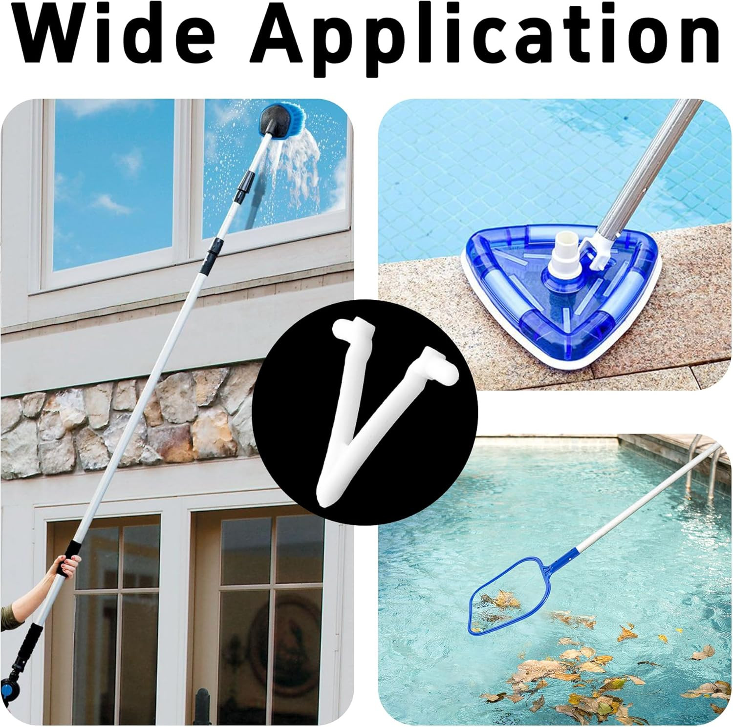 24PCS Pool Butterfly V Clips for Skimmer Net Vacuum Head Telescopic Pole Attachm