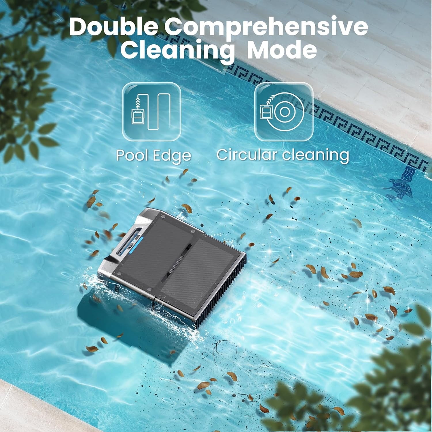 YOMA Y80 Upgraded Solar Pool Skimmer Robotic Surface Cleaner with Remote