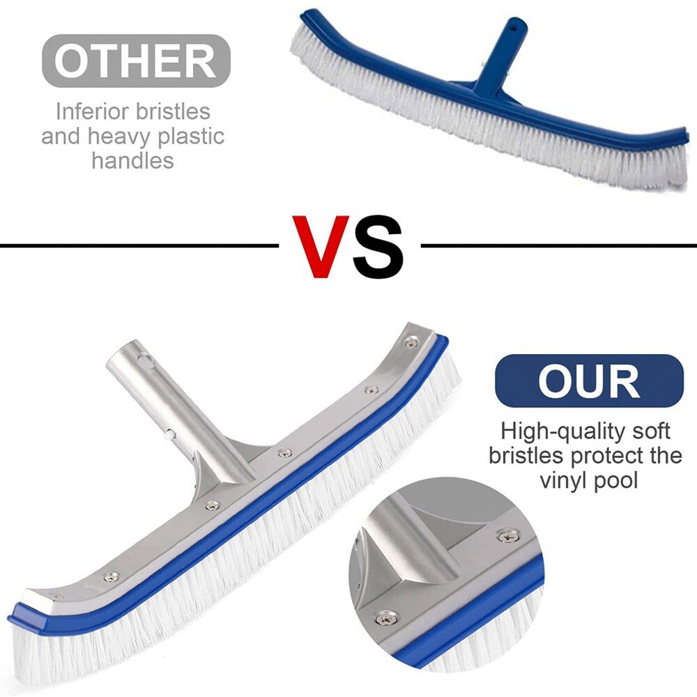 NEW 18&Prime; Curved Wall Floor Brush for In/Above Ground Swimming Pool [Brush Only]