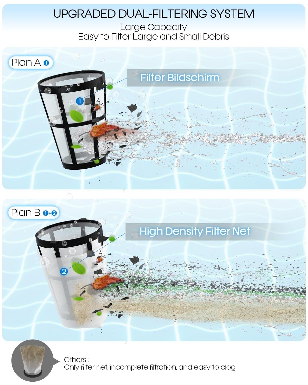 Cordless Handheld Pool Vacuum, Pool Vacuum for Above Ground Pool with Telesco…
