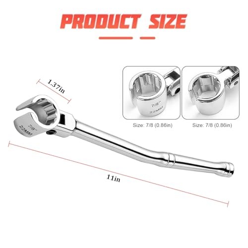 Flexible Car Head Oxygen Sensor Remover, 7/8&Prime; 22mm Vehicle O2 Sensor Handle