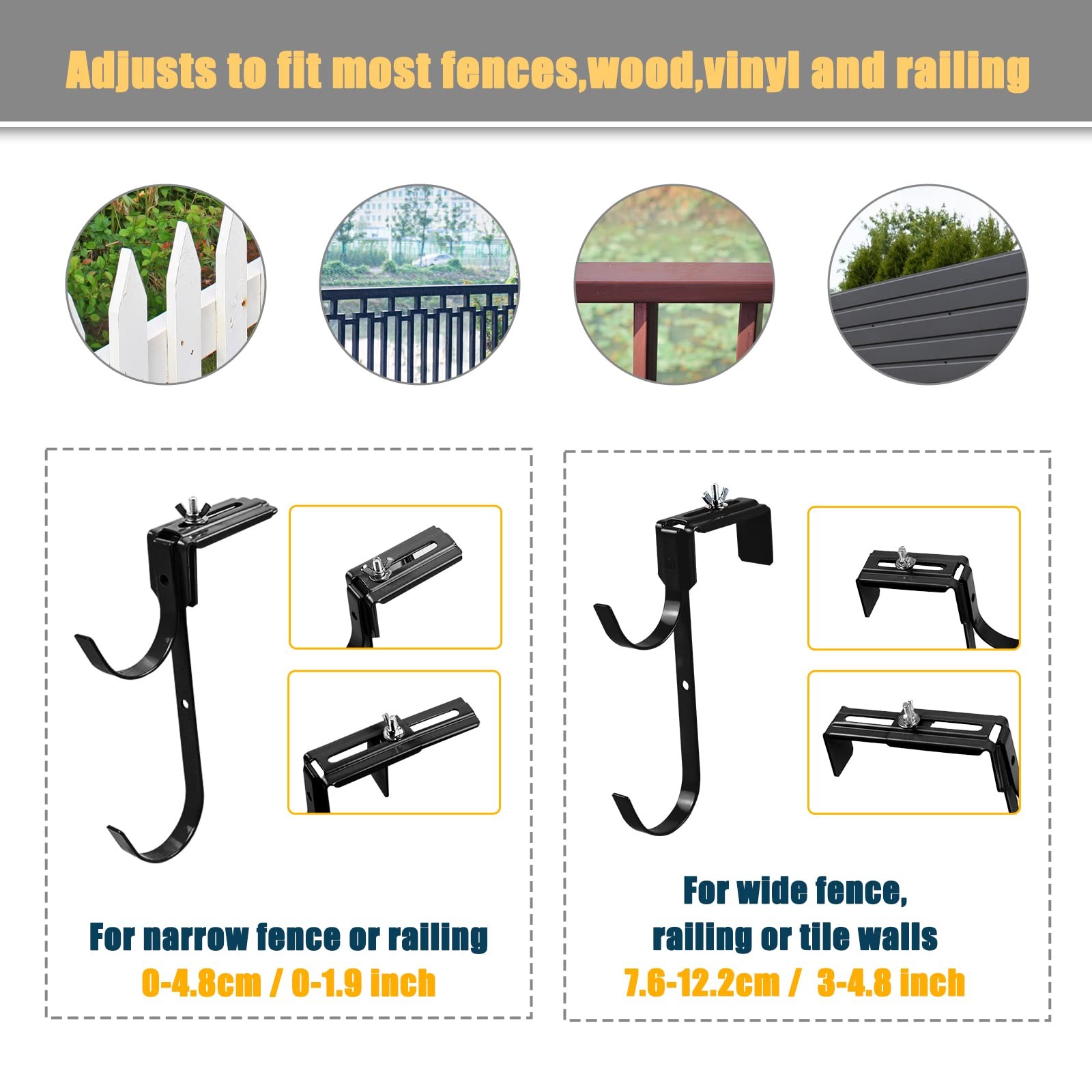 AdjustableHooks Pool Poles Hanger, Fence Hooks Hang Pool Accessories/Skimmers…