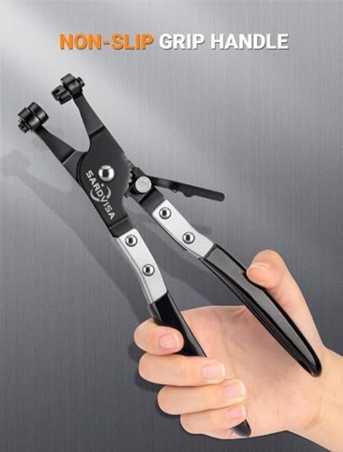 Hose Clamp Pliers, Heavy Duty Hose Clamp Tool with Locking Gear ＆ Black Non