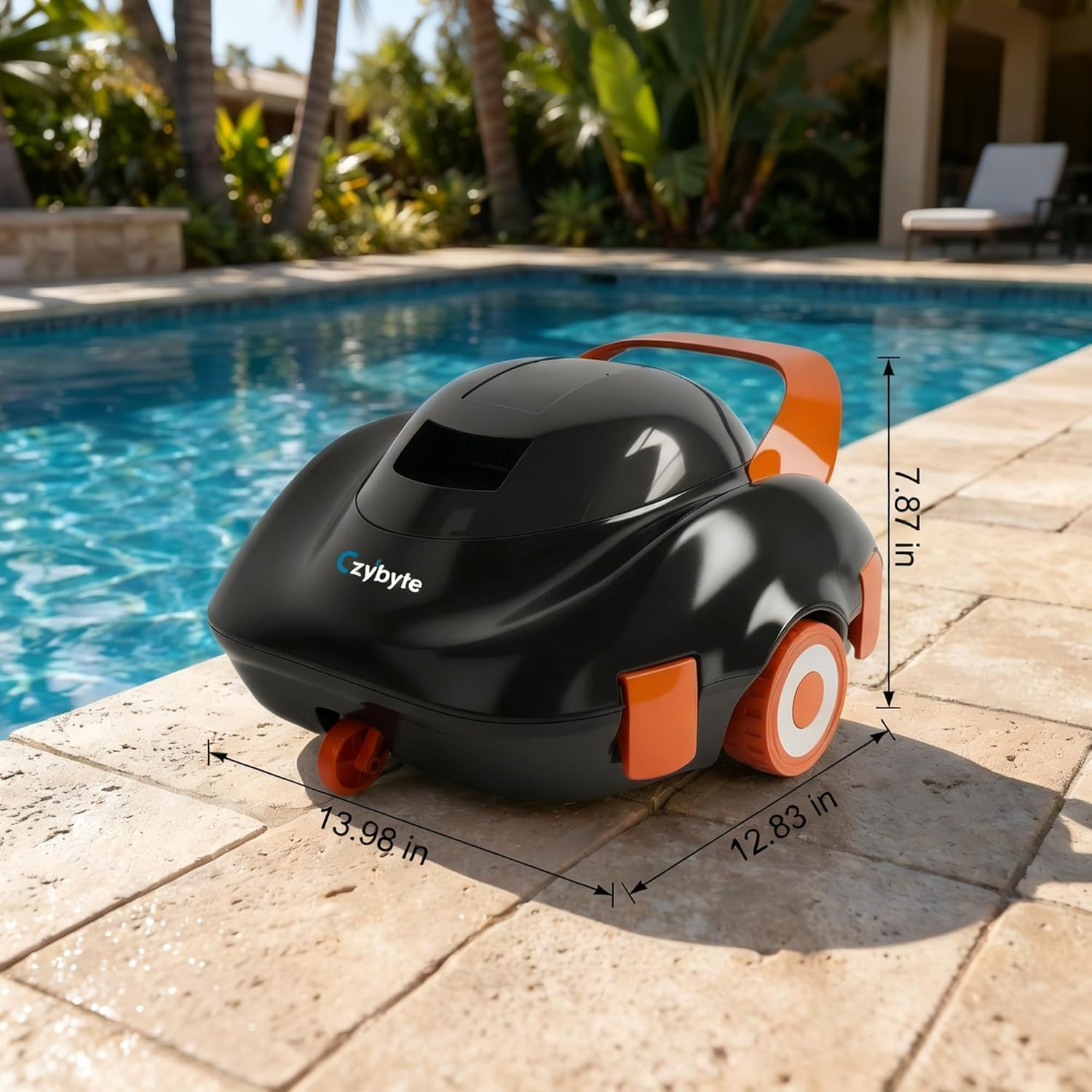 Robotic Pool Cleaner, Cordless Pool Vacuum with Powerful Suction,120-Min Runtime