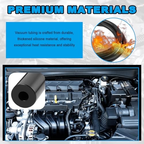 6PCS 5Ft Silicone Vacuum Hose Automotive Kit,ID 94PCS