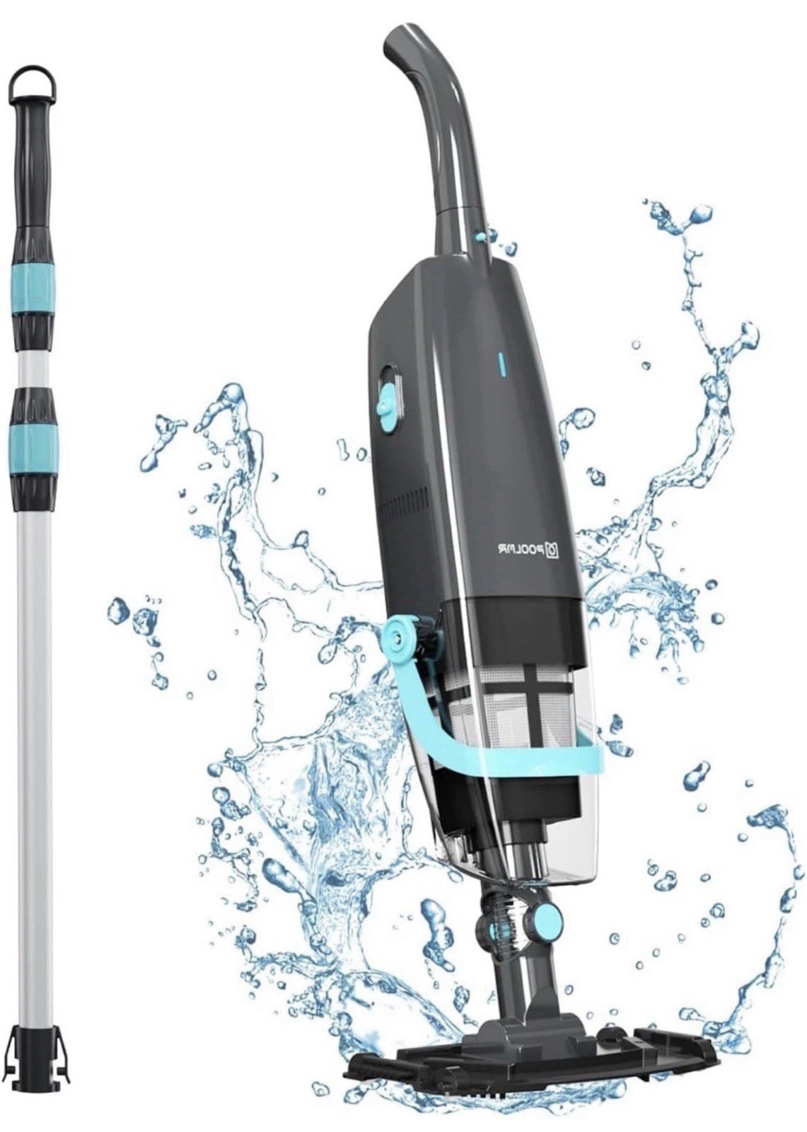 PoolMr Cordless Handheld Pool Vacuum Rechargeable Cleaner 18.5 GPM 60Min