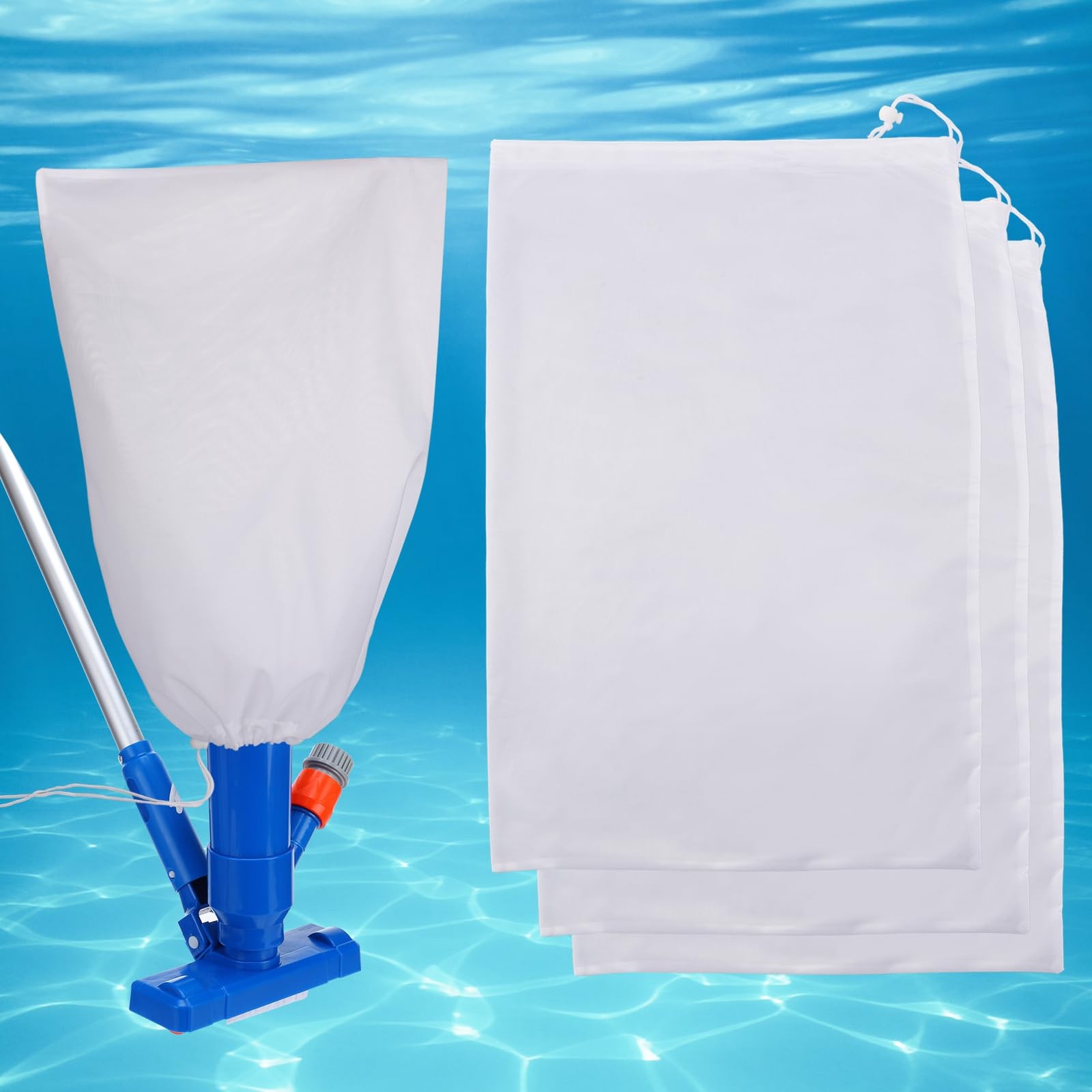HighDensity Fine Mesh Vacuum Pool Cleaner Bags 16&Prime; x 24&Prime; 4 Pack