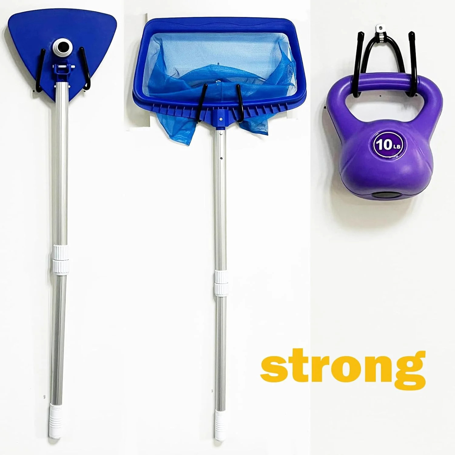 Non Rust Pool Pole Hangers Ideal Pool Fence or Wall Mount Storage Hooks for Pool