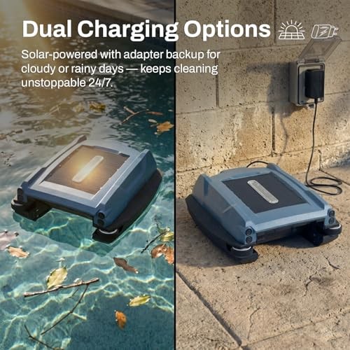 Betta Neo Solar-Powered Robotic Pool Skimmer with App Control & Ultra Long Blue