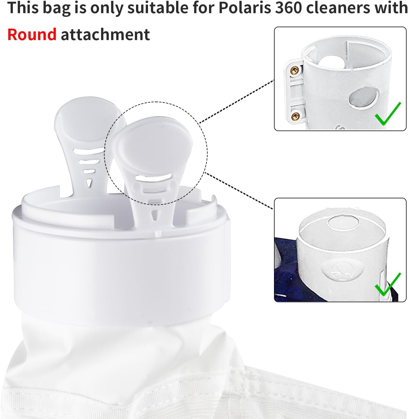 Pool Cleaner Bags Compatible with Polaris 280/480 Pool Vacuum Cleaner or Filter