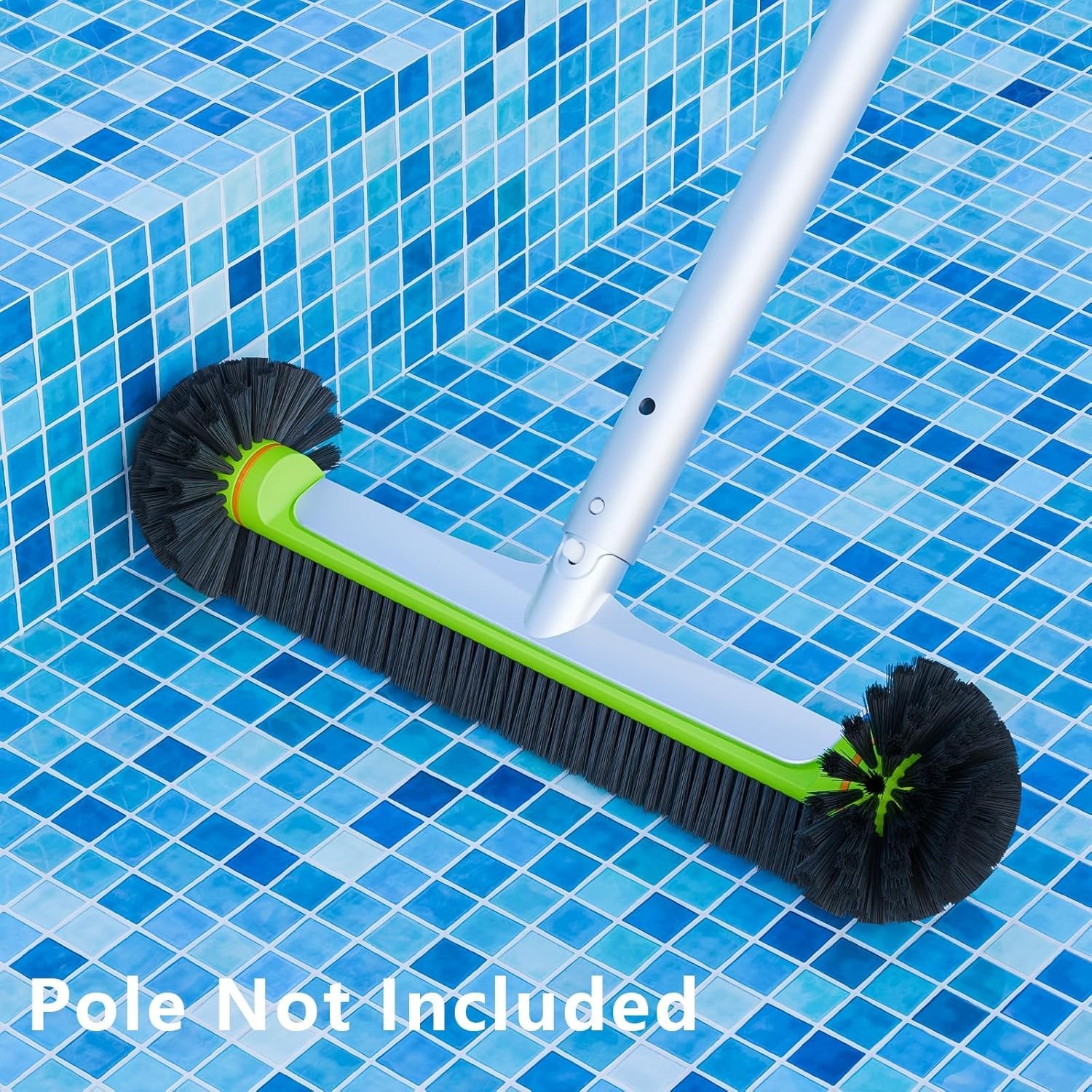 Durable Aluminum Pool Brush Head – Soft Bristles for Corners and Wall Cleaning