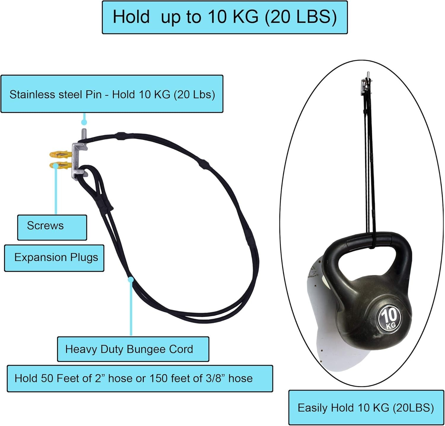 Swimming Pool Vacuum Hose Hanger -Rust Resistant, Pool hose Hanger Hook – Up …