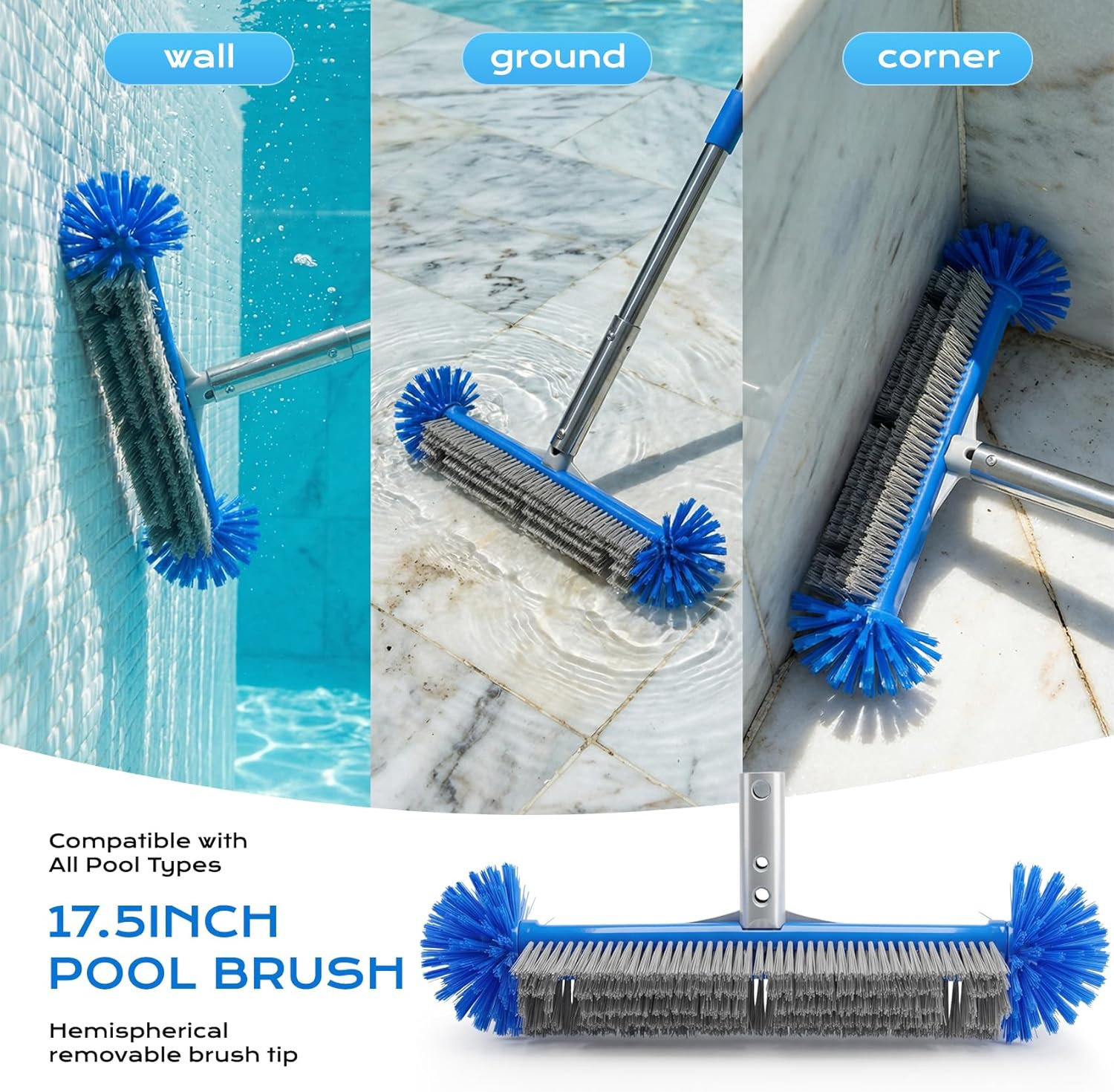 Pool Cleaning Kit with Telescopic Pole, Pool Net with Pole & Dual Skimmers – Pre