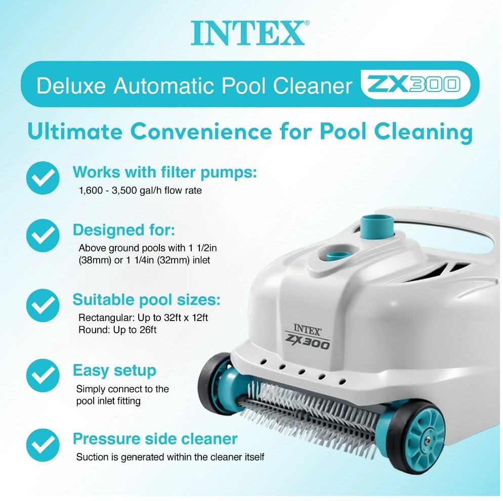 Intex 28005E Swimming Pool Floor and Wall Cleaner Robot Vacuum
