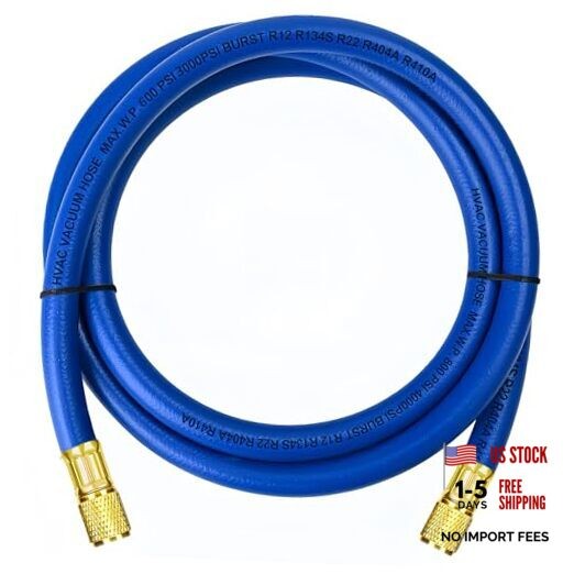 2026 Upgraded 3/8&Prime; HVAC Vacuum Hose,72&Prime; Refrigerant Charging Blue 6Ft