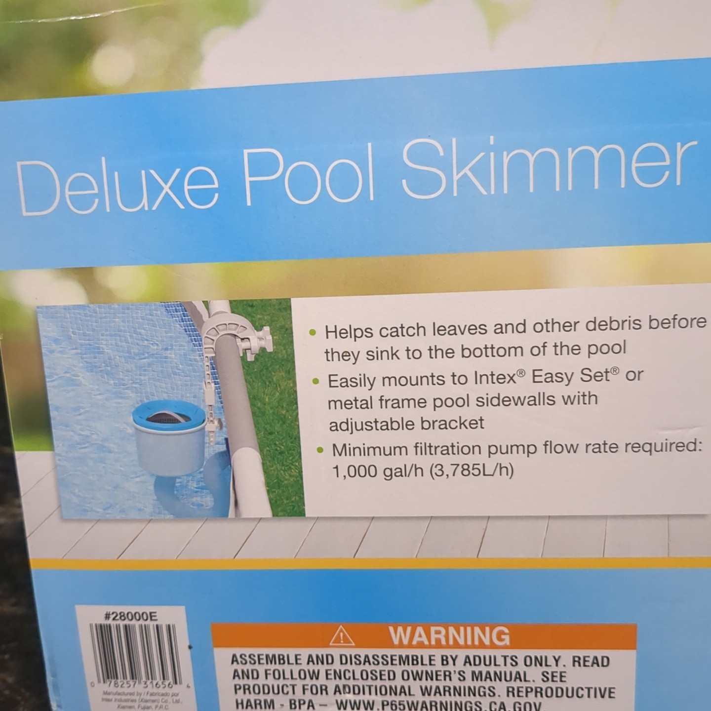 Intex 28000E Deluxe Wall-Mounted Swimming Pool Surface Automatic Skimmer