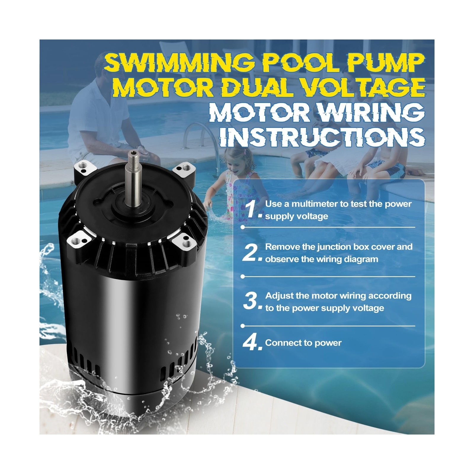 SP1610Z1MBK Pool Pump Motor 1HP, Replacement for Hayward Super Pump/Super II/…