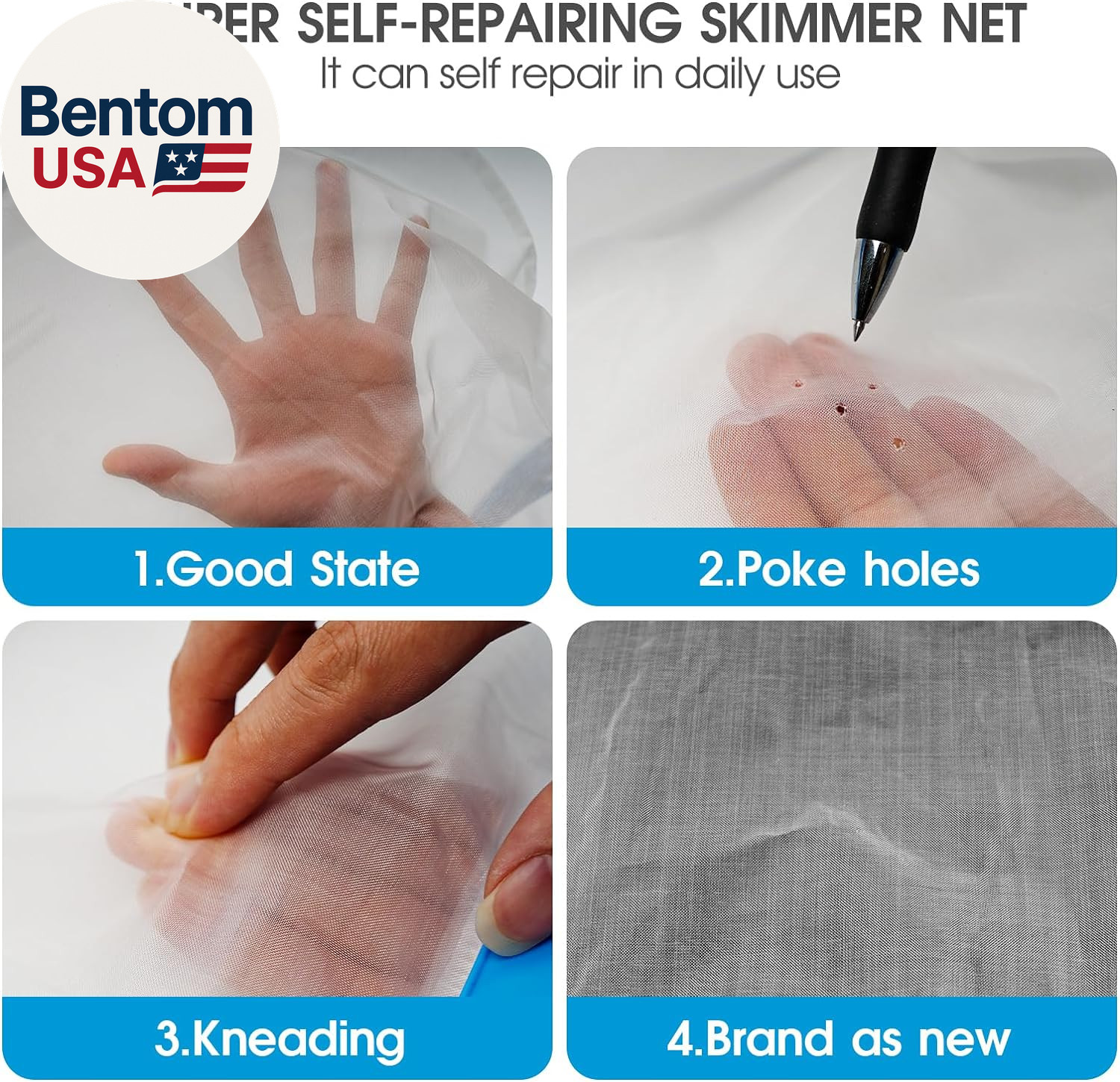 Pool Cleaning Kit Full Set – 17.5 » Self-Repair Pool Nylon Net Ultra Fine Mesh &