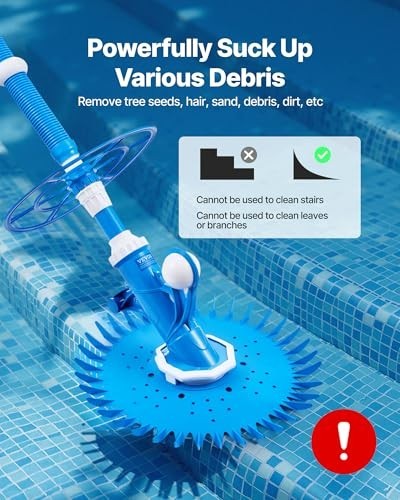 Automatic Suction Pool Cleaner – In-Ground & Above-Ground Vacuum Sweeper, 12 Hos