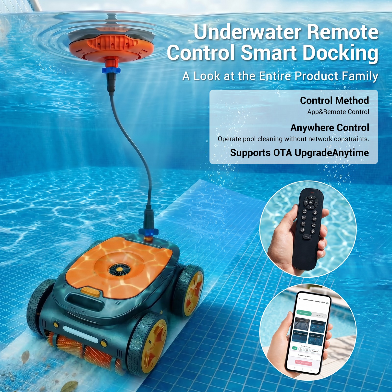 Automatic Robotic Pool Vacuum Cleaner Double Brush APP OR Remote Control 5-Motor