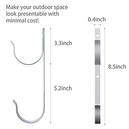 4 PCS Set Pool Pole Hangers Heavy Duty Aluminium Holder Hooks with White