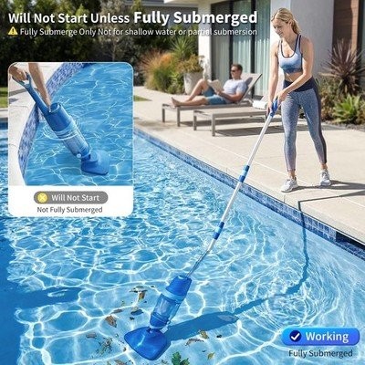 Swolace Cordless Pool Vacuum Inground Above Ground 23.8GPM Telescopic #R035