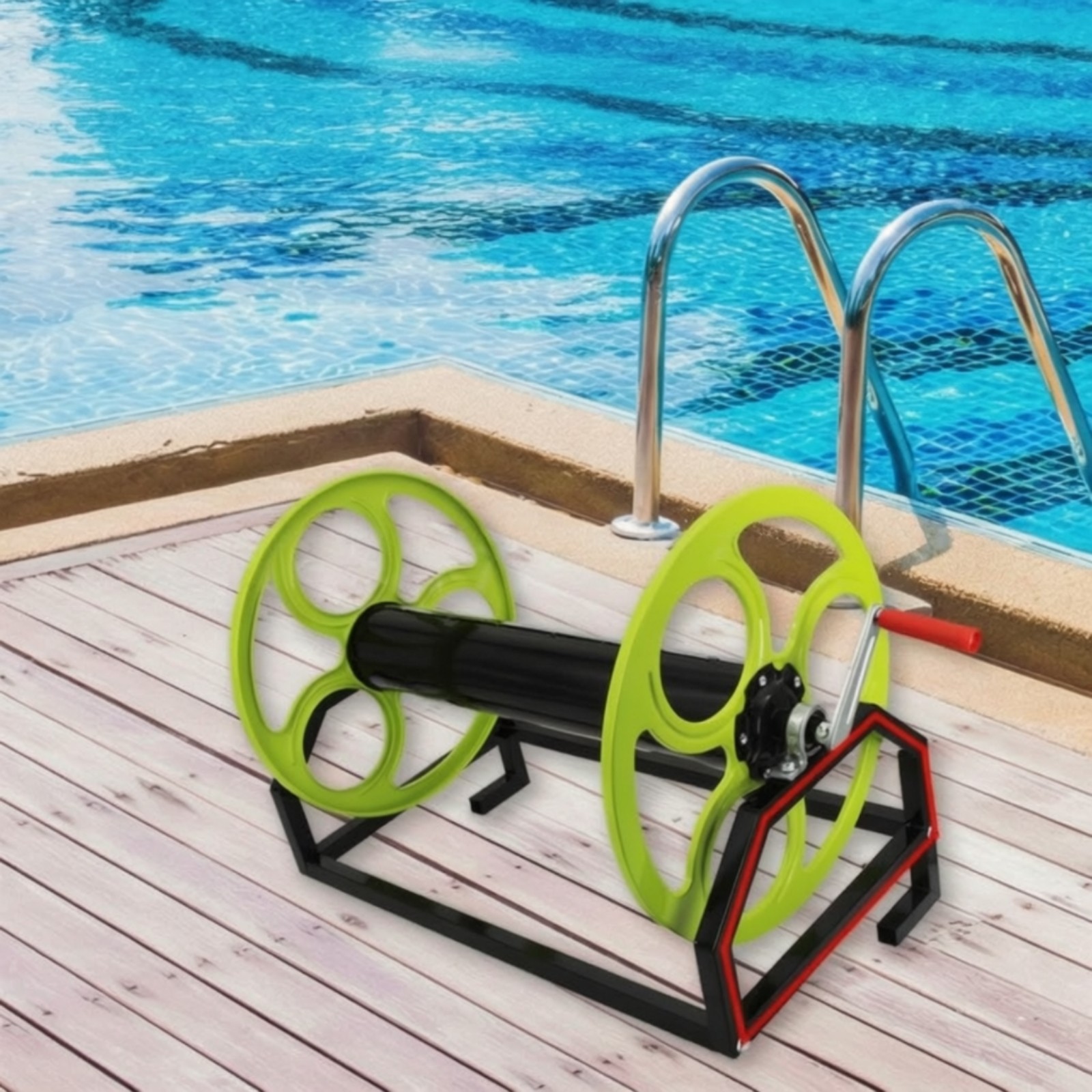 Hose Reel Stand Large-Capacity Hose Rack with Hand Crank Easy to Install