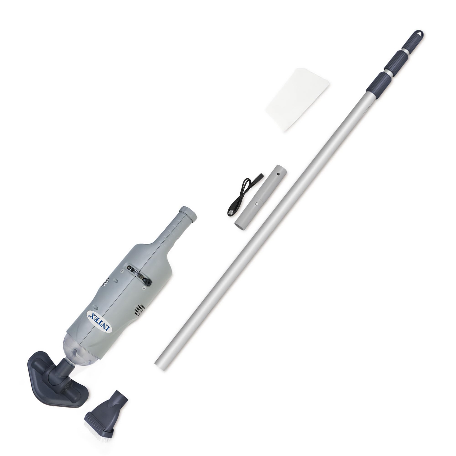 Gray Pool Vacuum for Above Ground Pools Rechargeable Handheld Portable Clean