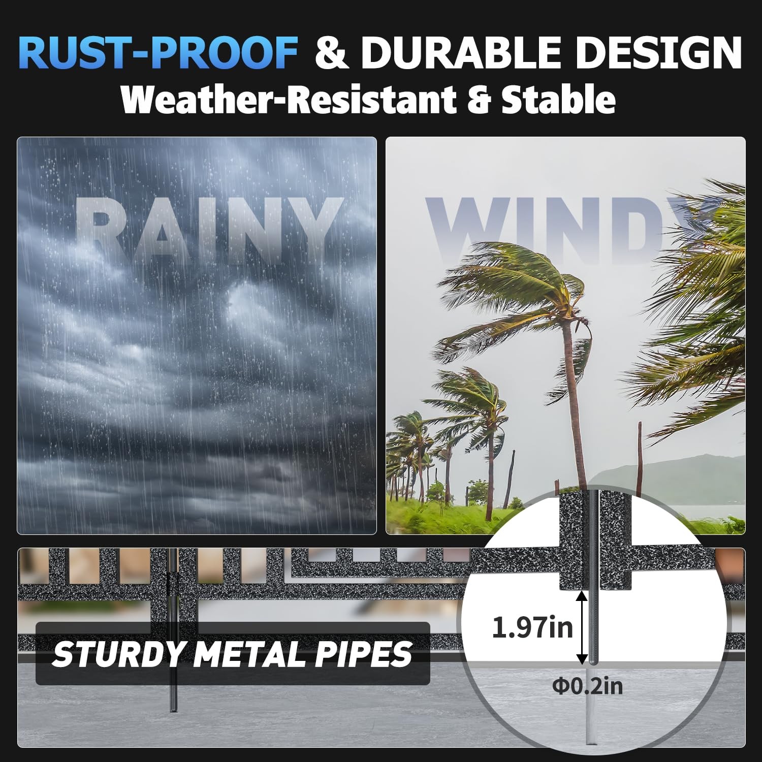Pool Fence 110ft x 40in 42 Panels 6 Gates Safety Barrier Black-Silver