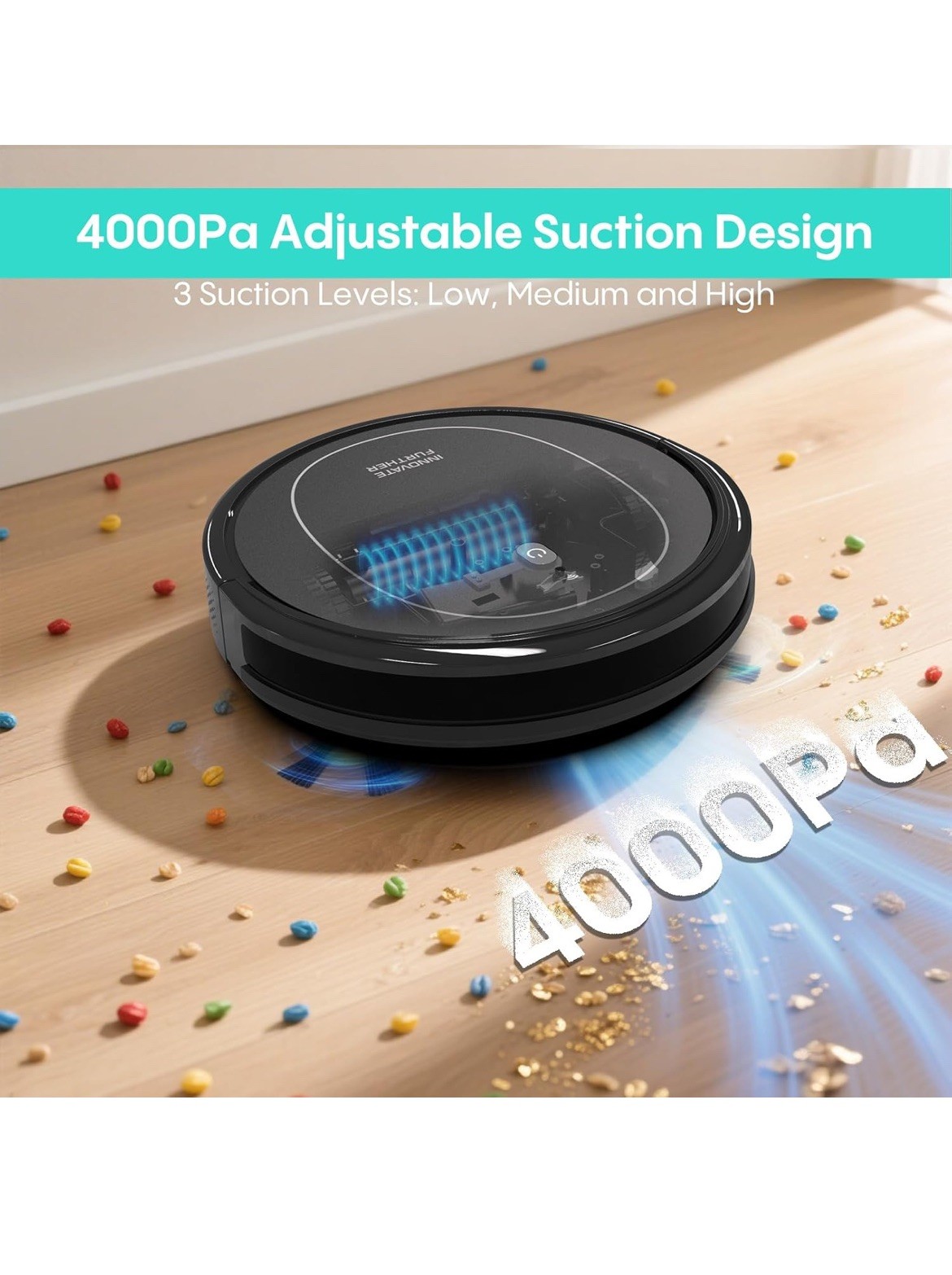 Robot Vacuum and Mop Combo 4000Pa Strong Suction wife/app/Alexa control Slim