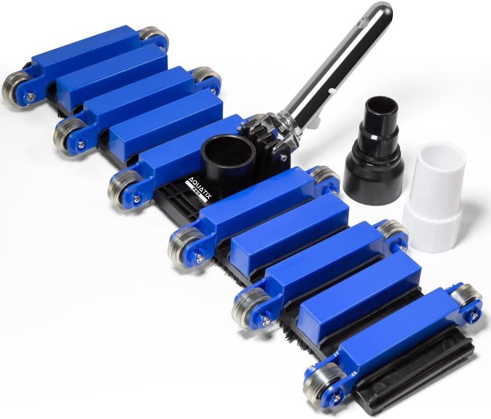 Pool Vacuum Head, 22&Prime; Extra Large Commercial Grade, 10 Weighted Plates, 2 X Hose