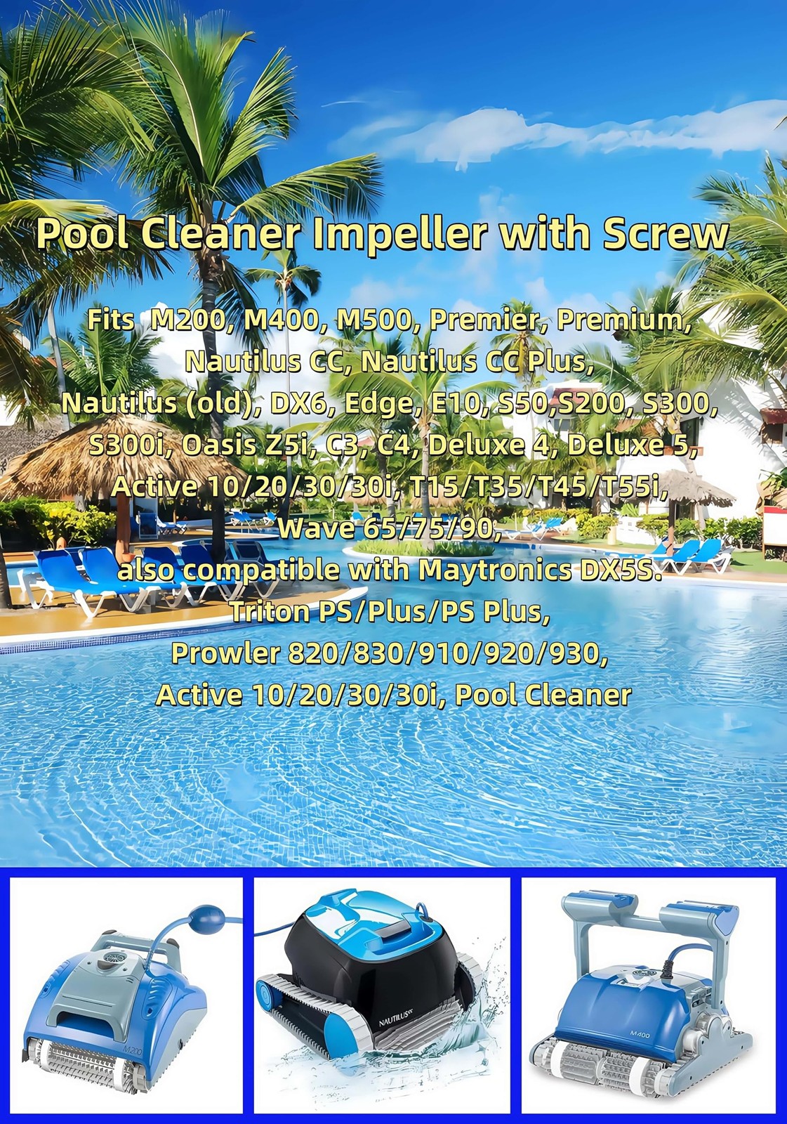 9995266-R1 Pool Cleaner Impeller for Maytronics Dolphin Nautilus CC Plus, Nau…