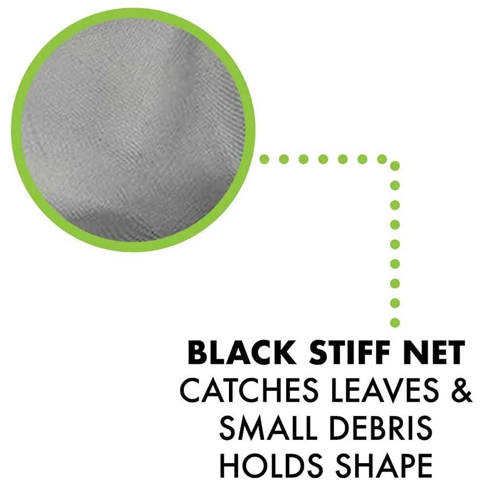 Primal Accessories Commercial Grade Leaf Rake 19&Prime; with 13&Prime; Black Stiff Nylon Net