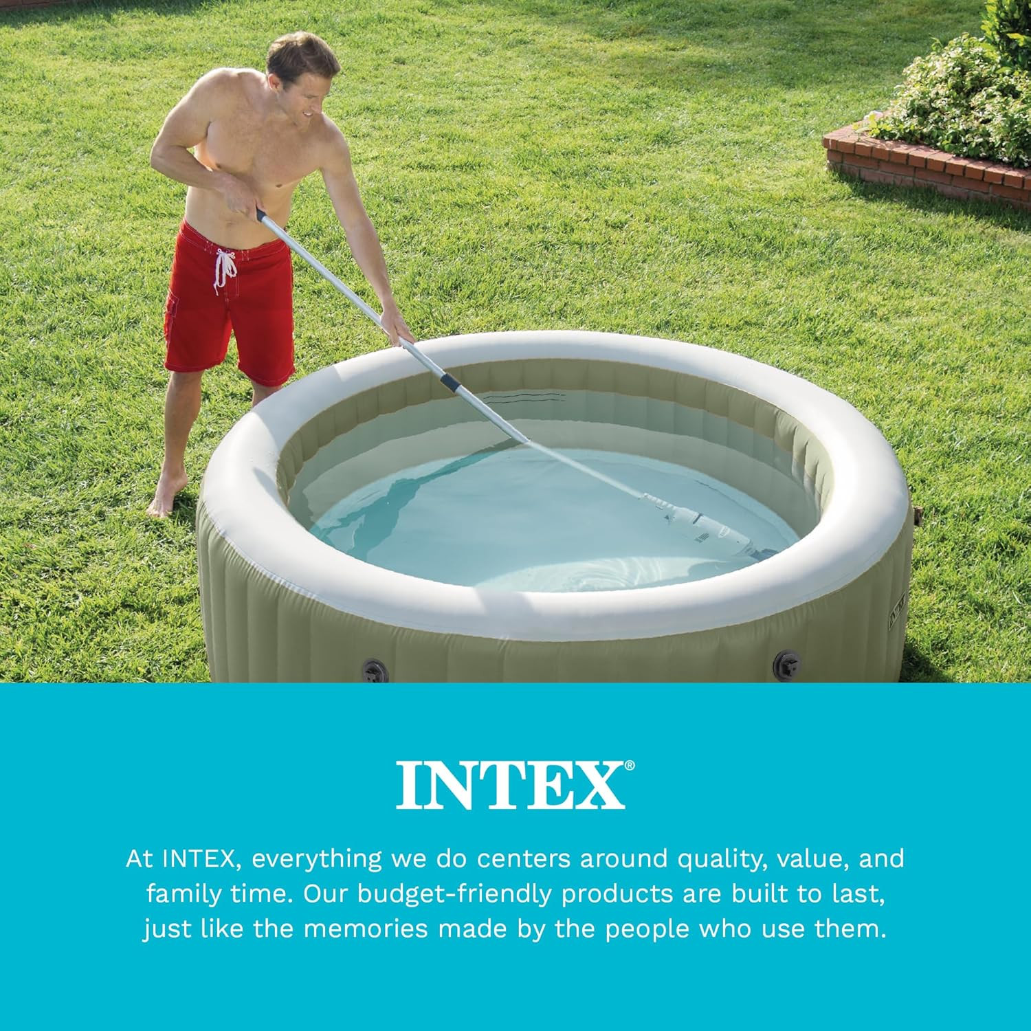 INTEX Rechargeable Handheld Pool Vacuum Cleaner with 94” Telescoping Pole, 2 Bru
