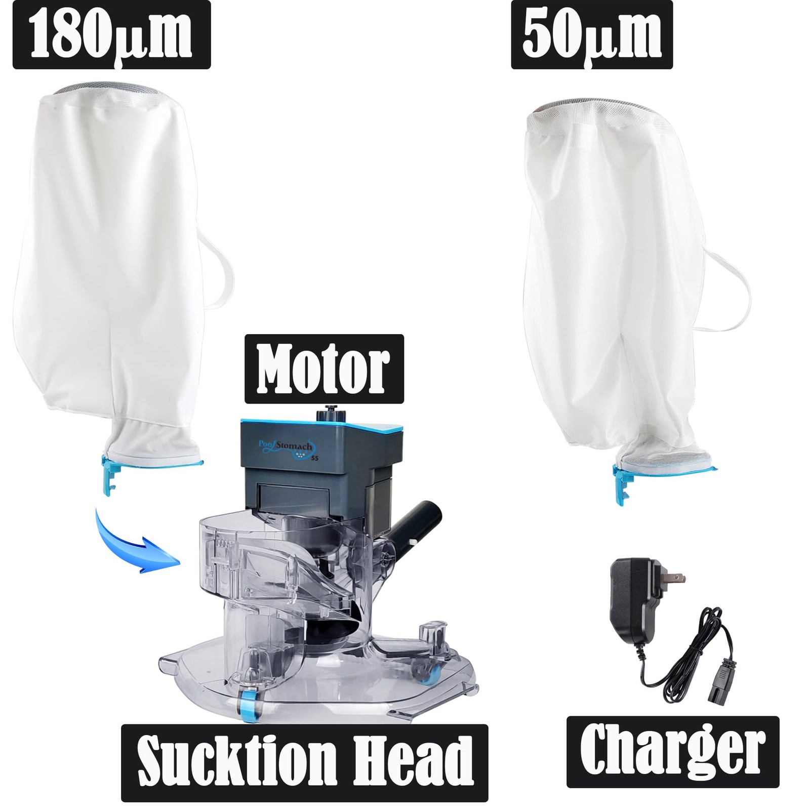 Cordless Pool Vacuum Cleaner, 24 GPM Powerful Suction Handheld Pool Cleaner w…