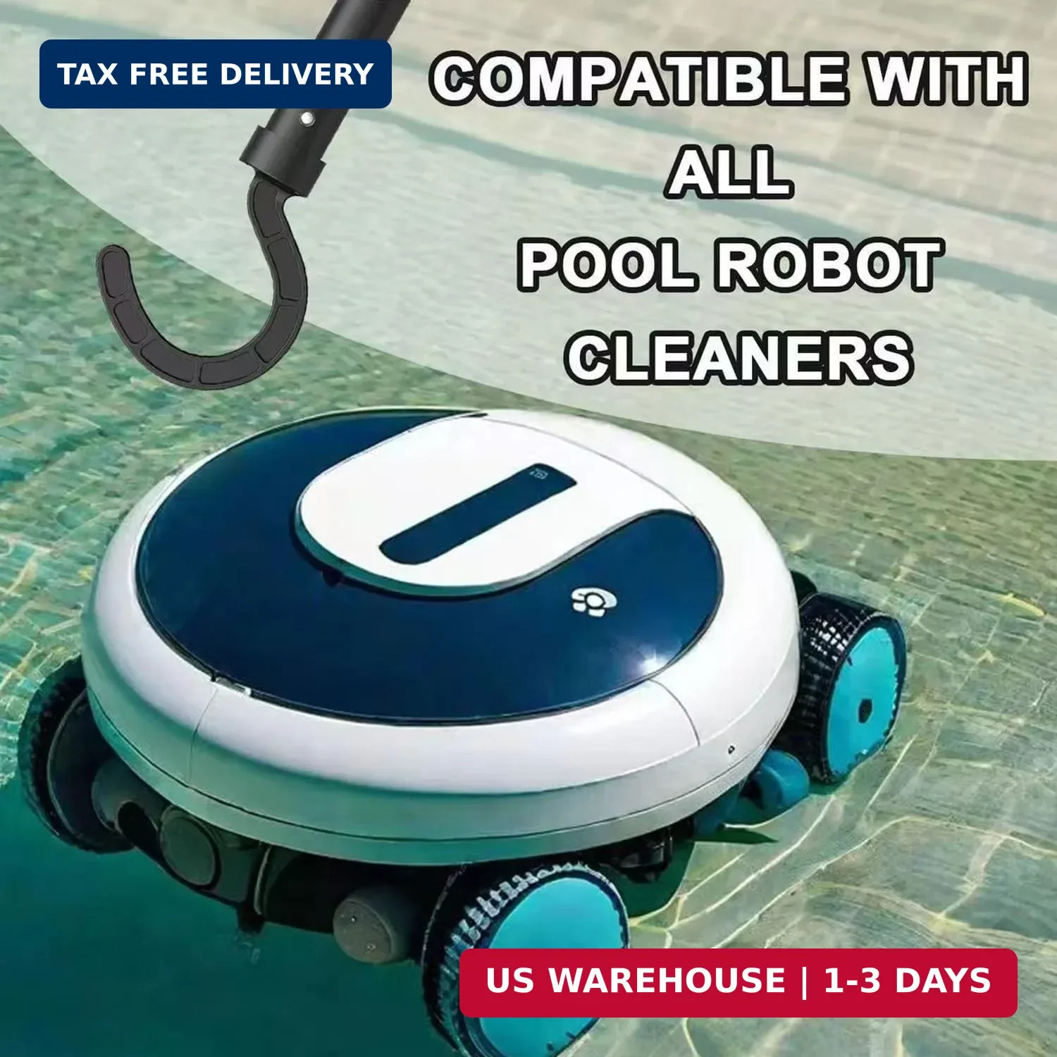 2 Pack Hook for All Robotic Pool Cleaner, Pool Hook for Telescopic Poles, for Po