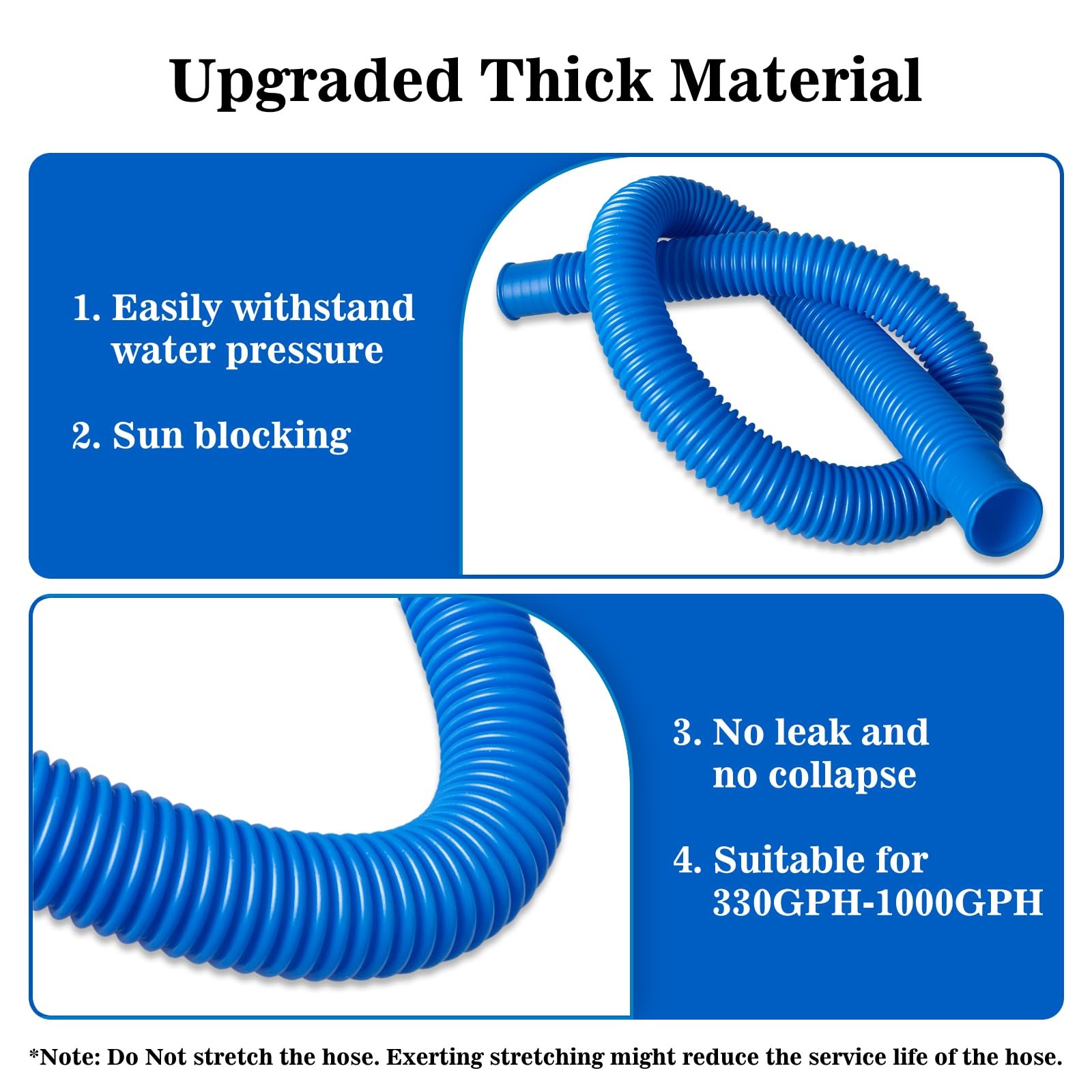 ownwhim Pool Pump Hoses for Above Ground – 1.25 x 41 41 inches, Blue
