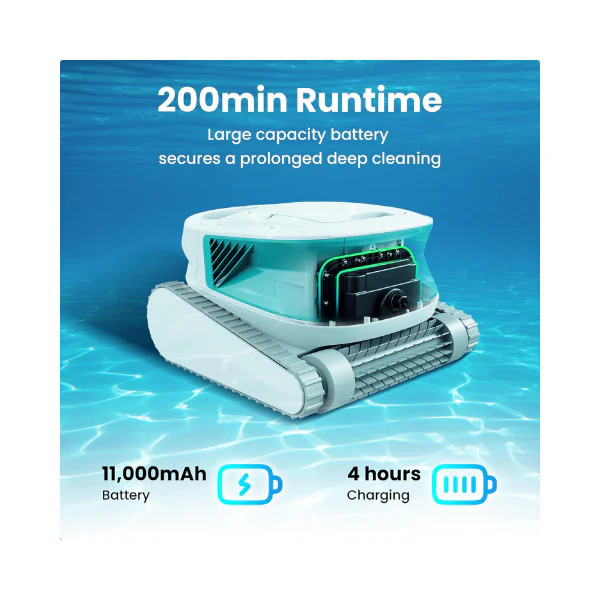 Chasing 200-min Hydro 3 Cordless Robotic Pool Cleaner | Roller Brush Cleaning