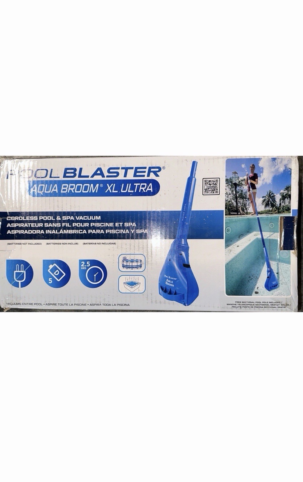 POOL BLASTER Aqua Broom XL Cordless Vacuum for Spa Small Pool & Tight Spaces EUC