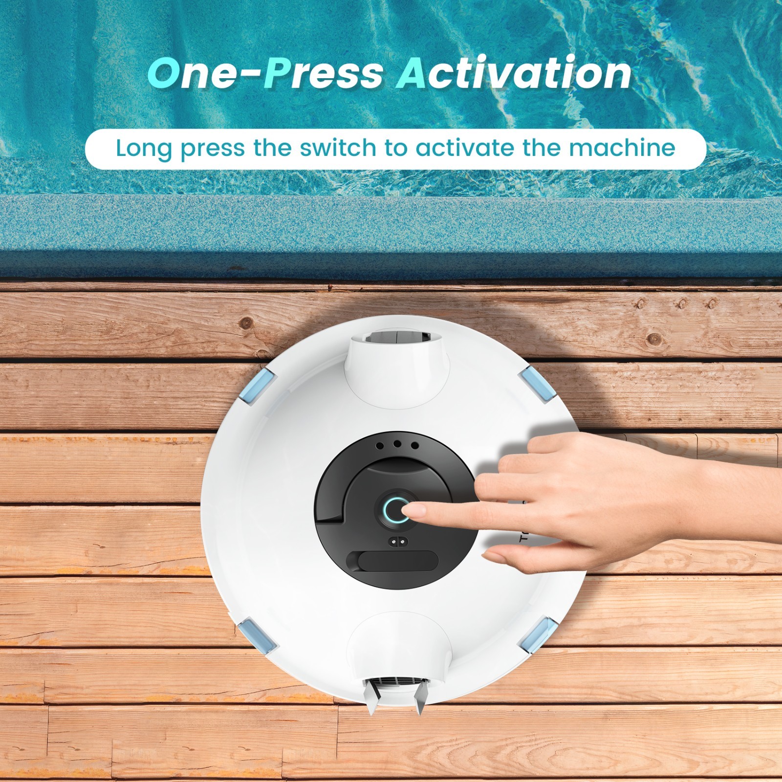 Smart Pool Robot Cleaner with 60 mini Long-Lasting Battery, Powerful Suction for