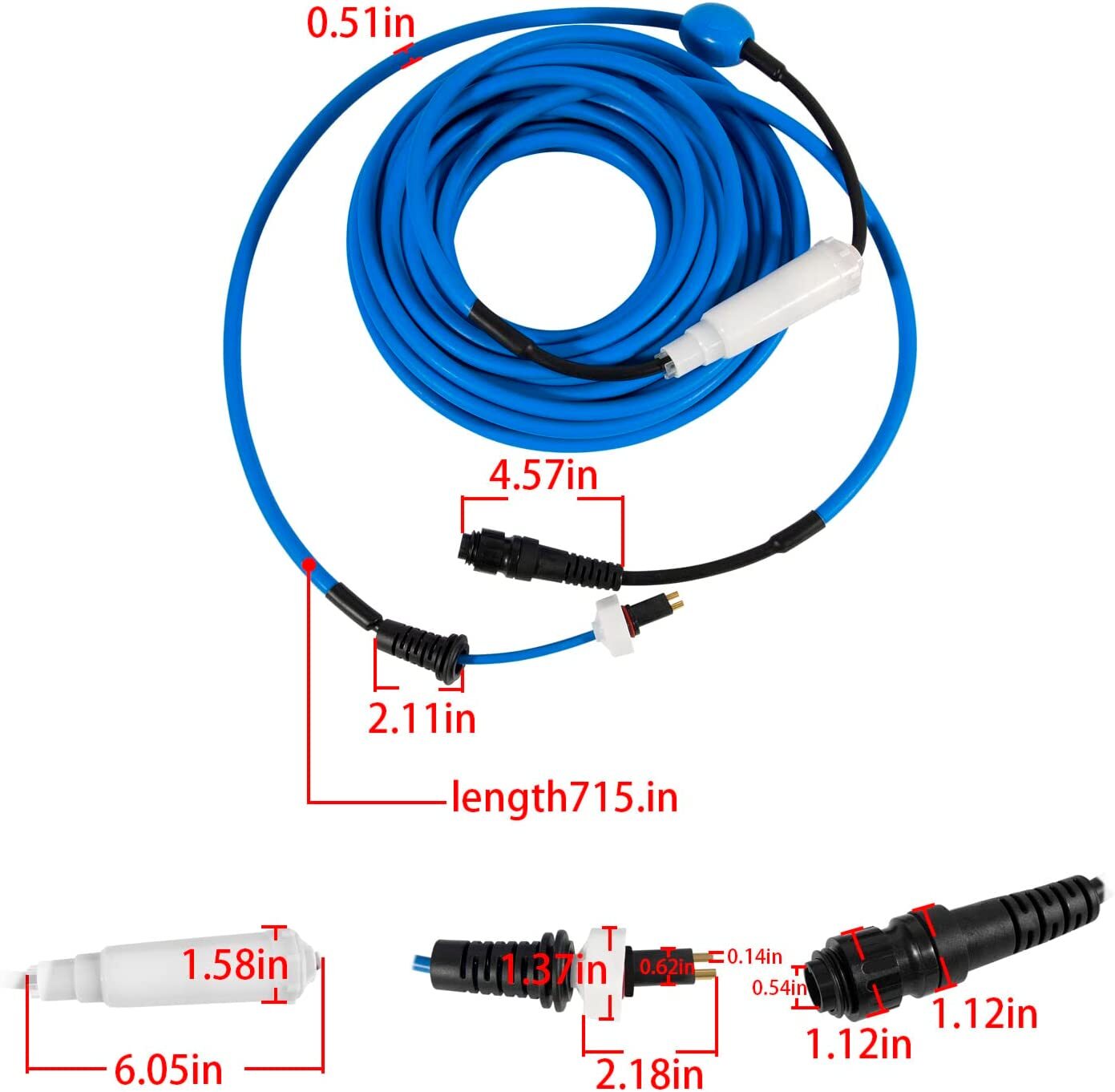 9995873-DIY Cable Wire Assy w/ Swivel For Dolphin Supreme M4/5, M400/500 Wave 65