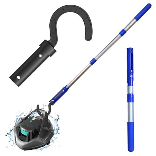 Telescopic Pole with Hook for Robotic Pool Cleaner – Adjustable 3-Section 3ft Al